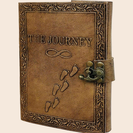 Embossed Leather Journal "The Journey"