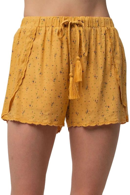 Printed Cotton Voile Lounge Shorts