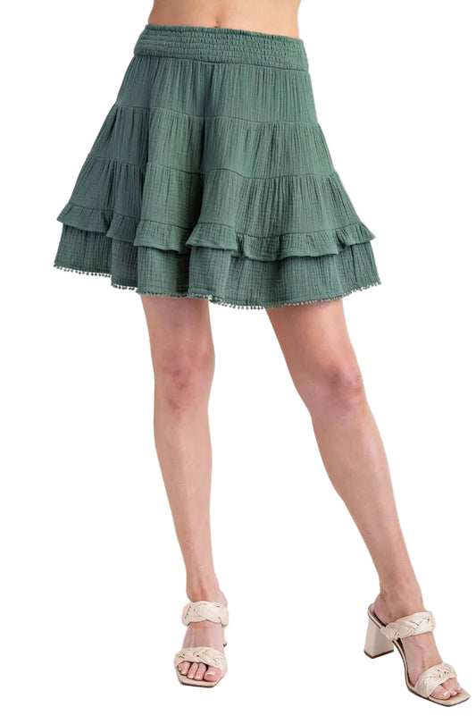 Cotton Gauze Mini Skirt