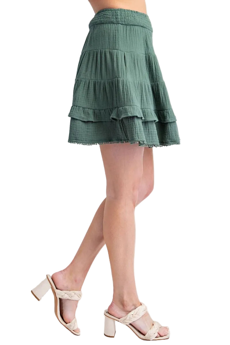 Cotton Gauze Mini Skirt