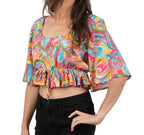 Abstract Patterned Crop Top