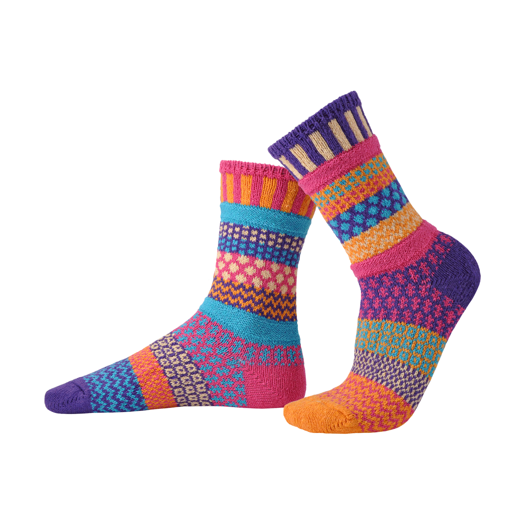 Sunny Crew Socks | USA Made Sustainable Mismatched Socks