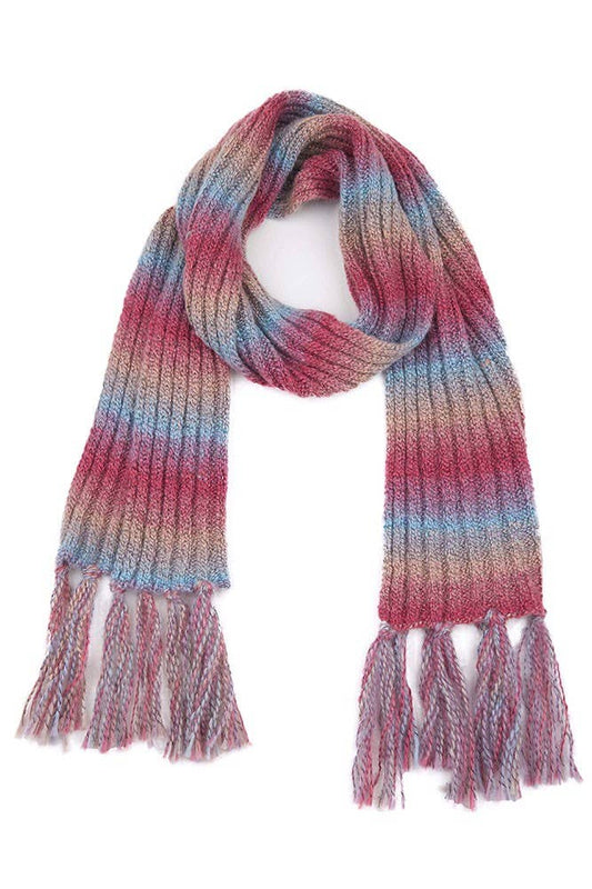 Ombre Knit Scarf with Fringe