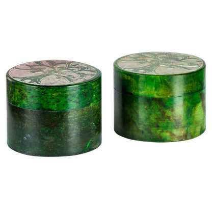 Tree of Life Round Soapstone Box