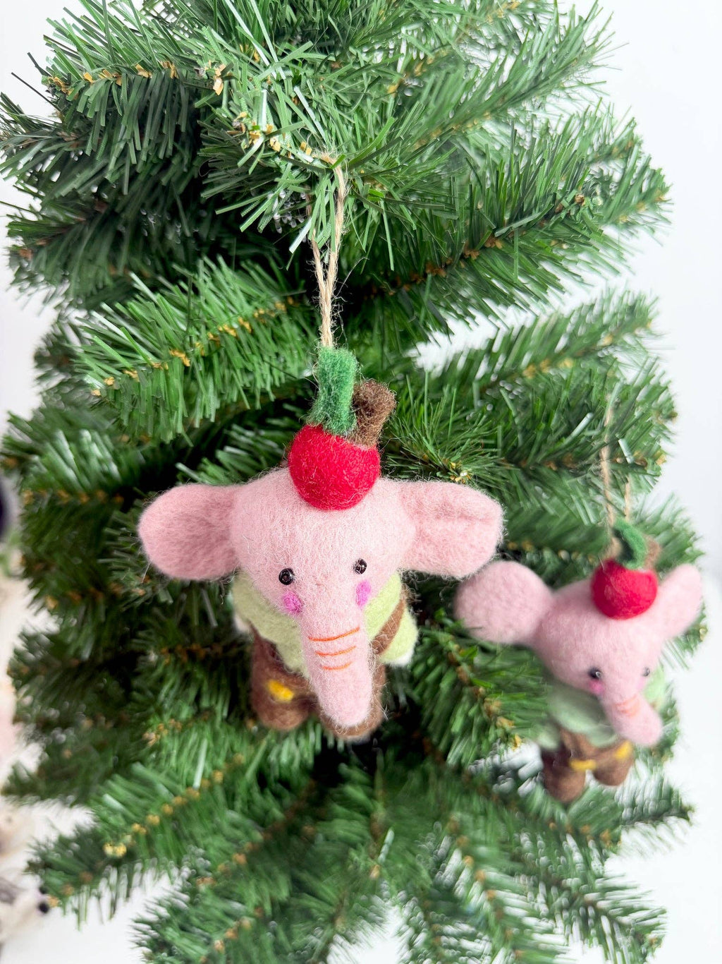 Handmade Felt Elephant Christmas Ornament