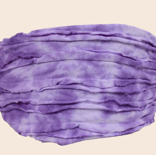 Tie-dye Purple Cotton Hat with Small Fold Design