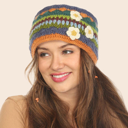 Woolen Motif Crocheted Headband