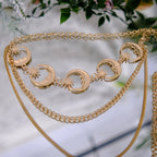 Whimsical Double Layer Moon  Chain Belt
