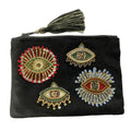 Evil Eye Black Velvet Coin Purse 6" x 4"