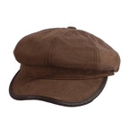 Vegan Leather Newsboy Cabbie Hat