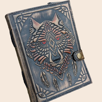 Wolf Embossed Leather Journal