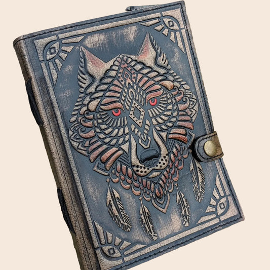 Wolf Embossed Leather Journal