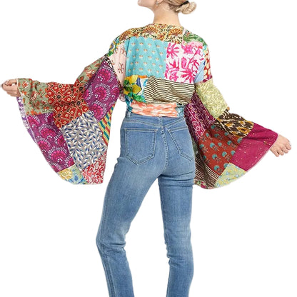Patchwork Wrap Top