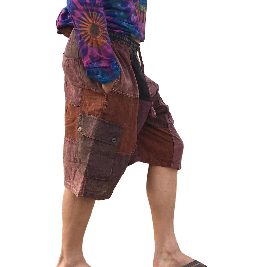 Cargo Shorts Elastic Waist & 5 Pockets Hippie
