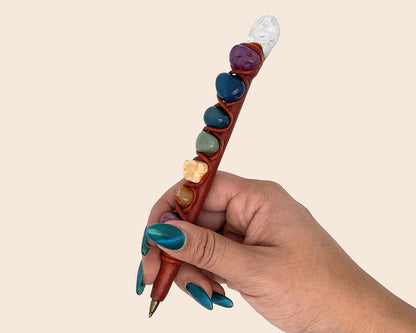Chakra 7 Stone Durepox Resin Refillable Pen