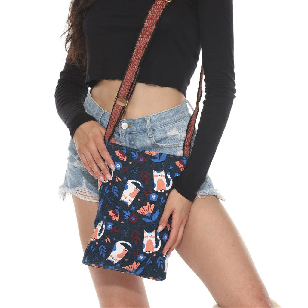 Cat & Flower CrossBody Bag