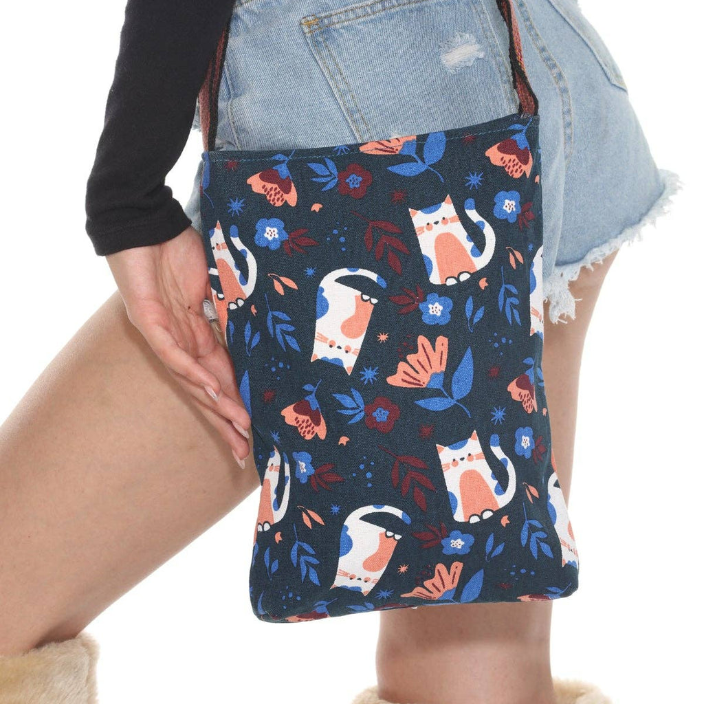 Cat & Flower CrossBody Bag