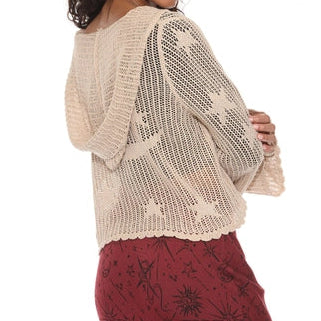 Celestial Lacy Cropped Zip Hoodie