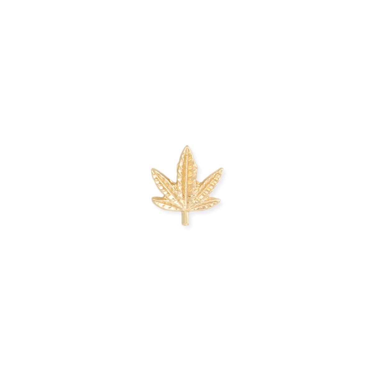 High Times Gold Cannabis Leaf Post Earrings