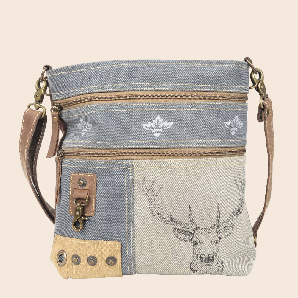 Deer And Mixed Fabrics Shoulder/Crossbody Bag