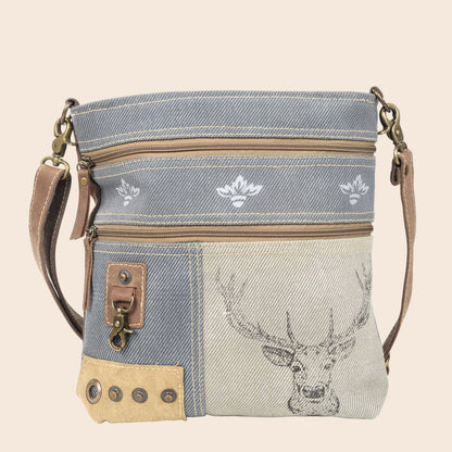 Deer And Mixed Fabrics Shoulder/Crossbody Bag