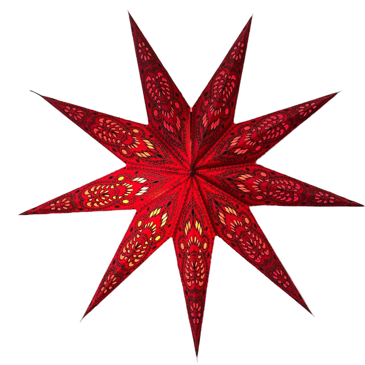 Red Ganesha 9-Point Paper Star Lantern