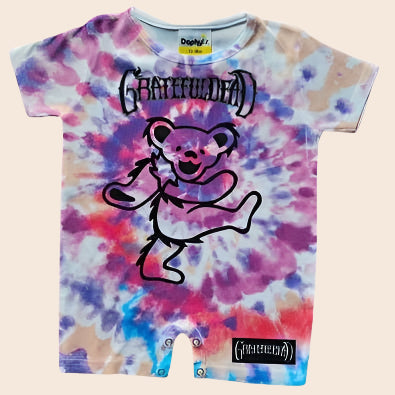 Grateful Dead Tie Dye Dancing Bear Onesie Romper