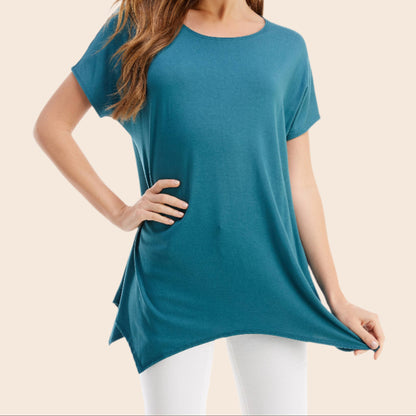 Cap Sleeve Basic Asymmetric Tunic