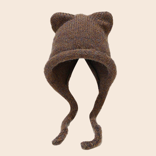 Cat Ear Thermal Knit Beanie
