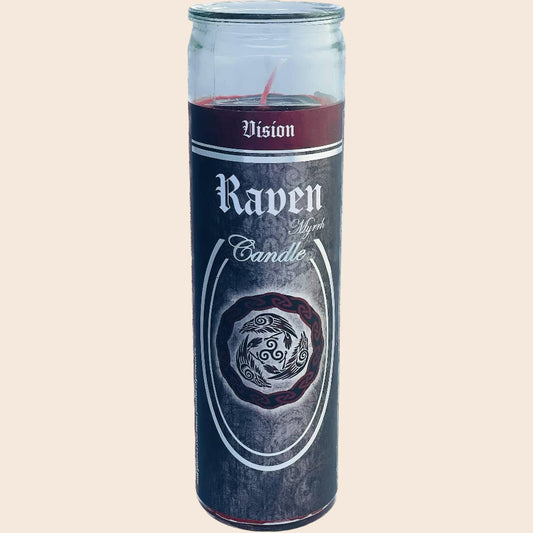 7 Day Glass Ritual Candle - Raven - Myrrh