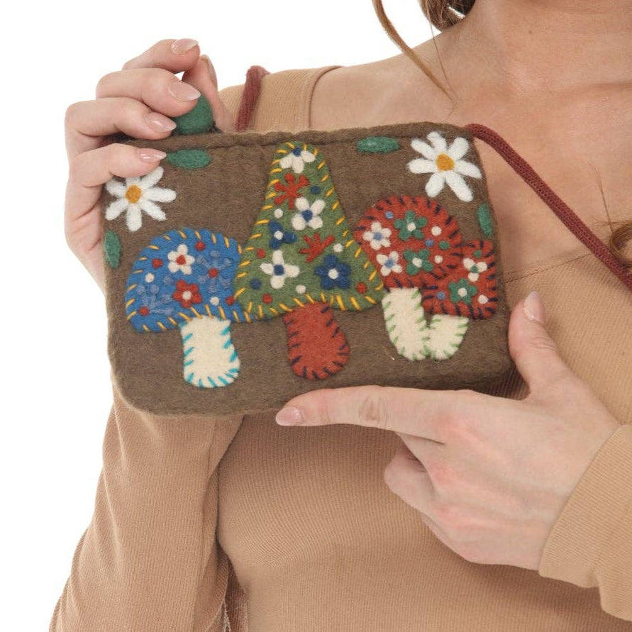 Felt Mushroom Mini Shoulder Bag