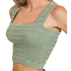 Seamless Wrinkle Stone Washed Bra Top