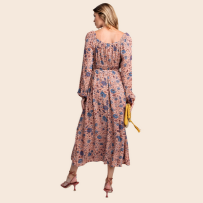 Floral Printed Gauze Maxi Dress