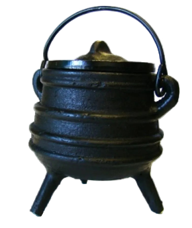 Small Ribbed Cauldron with Lid
