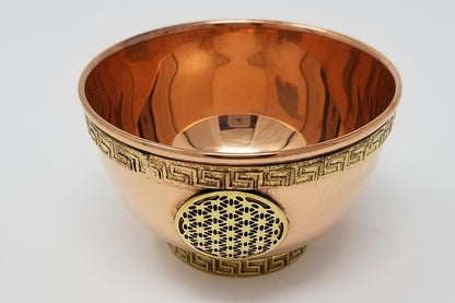 Flower of Life Copper Offering Bowl