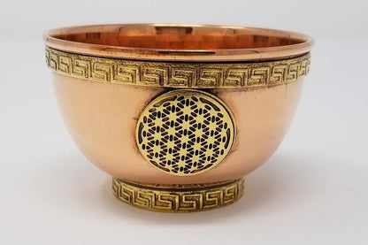Flower of Life Copper Offering Bowl