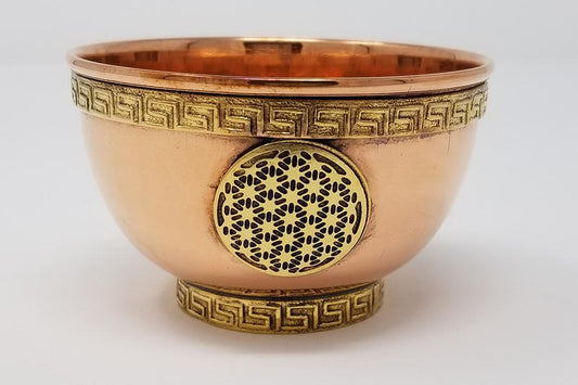 Flower of Life Copper Offering Bowl