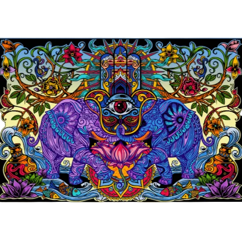 3D Hamsa Dreams Tapestry