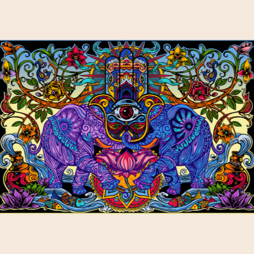 3D Hamsa Dreams Tapestry