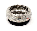 Silver Finish Engraved and Painted Brass Charcoal Burner