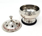 Silver Finish Engraved Brass Resin Burner
