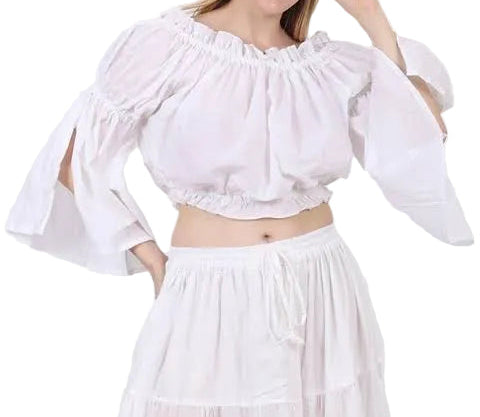 Split Sleeve Off-the-Shoulder Blouse