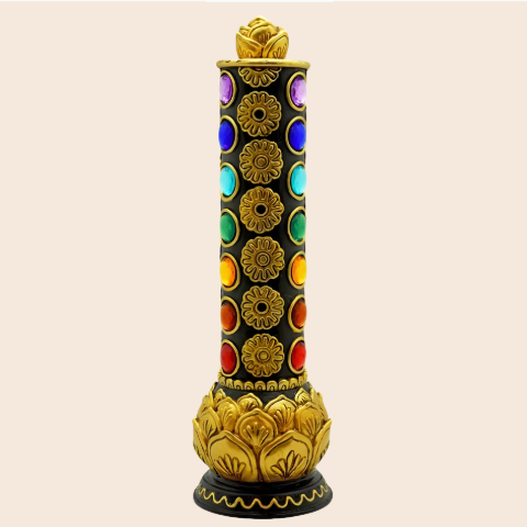 Lotus Flower Chakra Tower Incense Burner