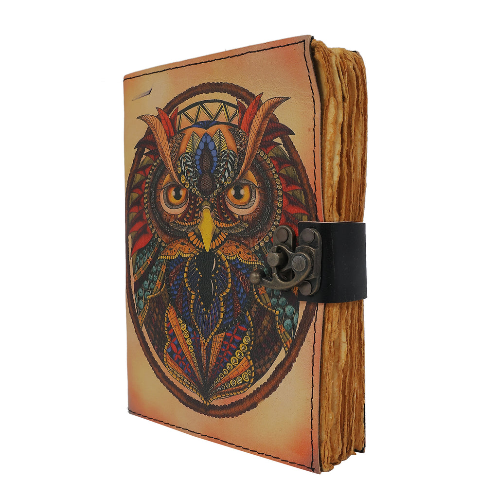 Owl Printed Leather Journal