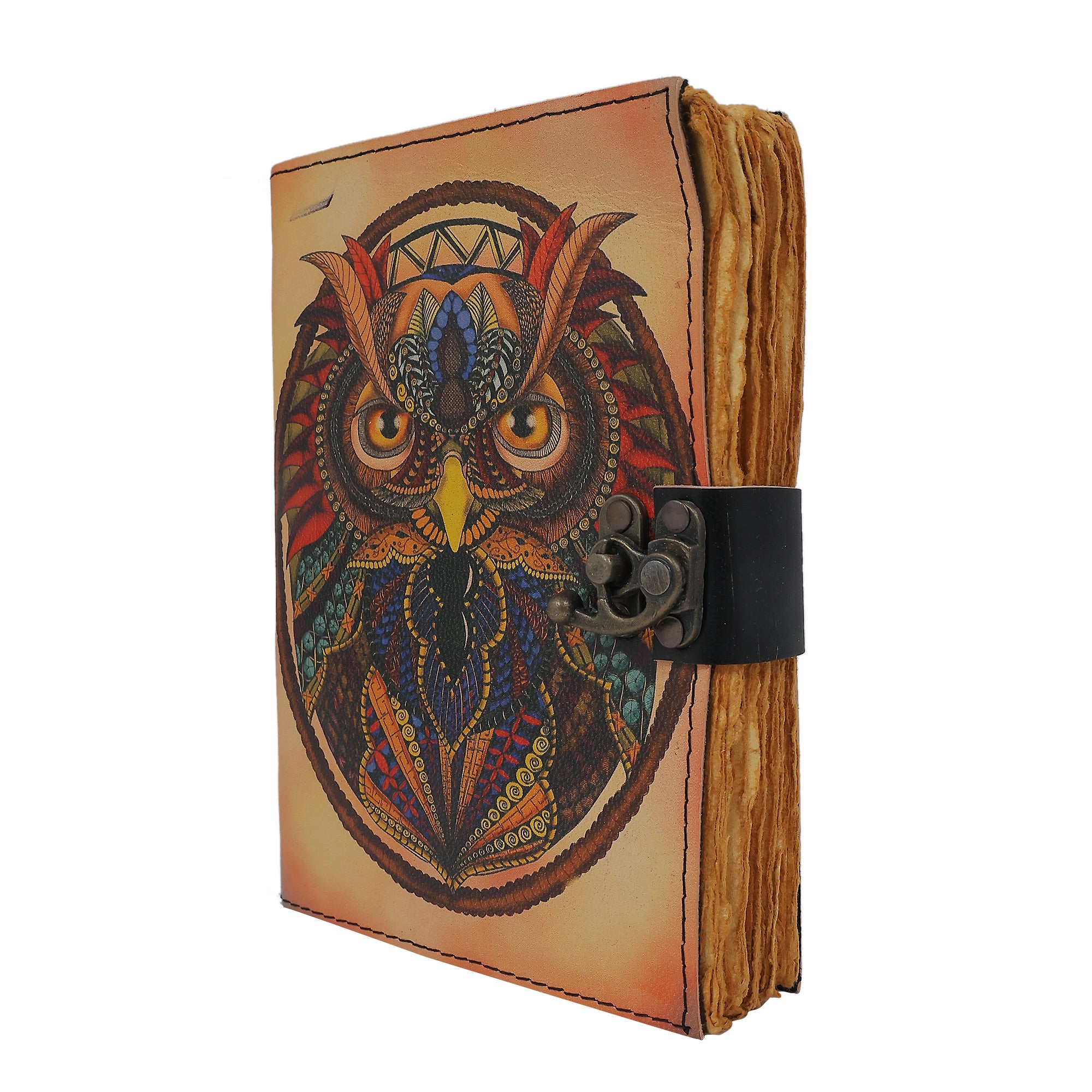Owl Printed Leather Journal