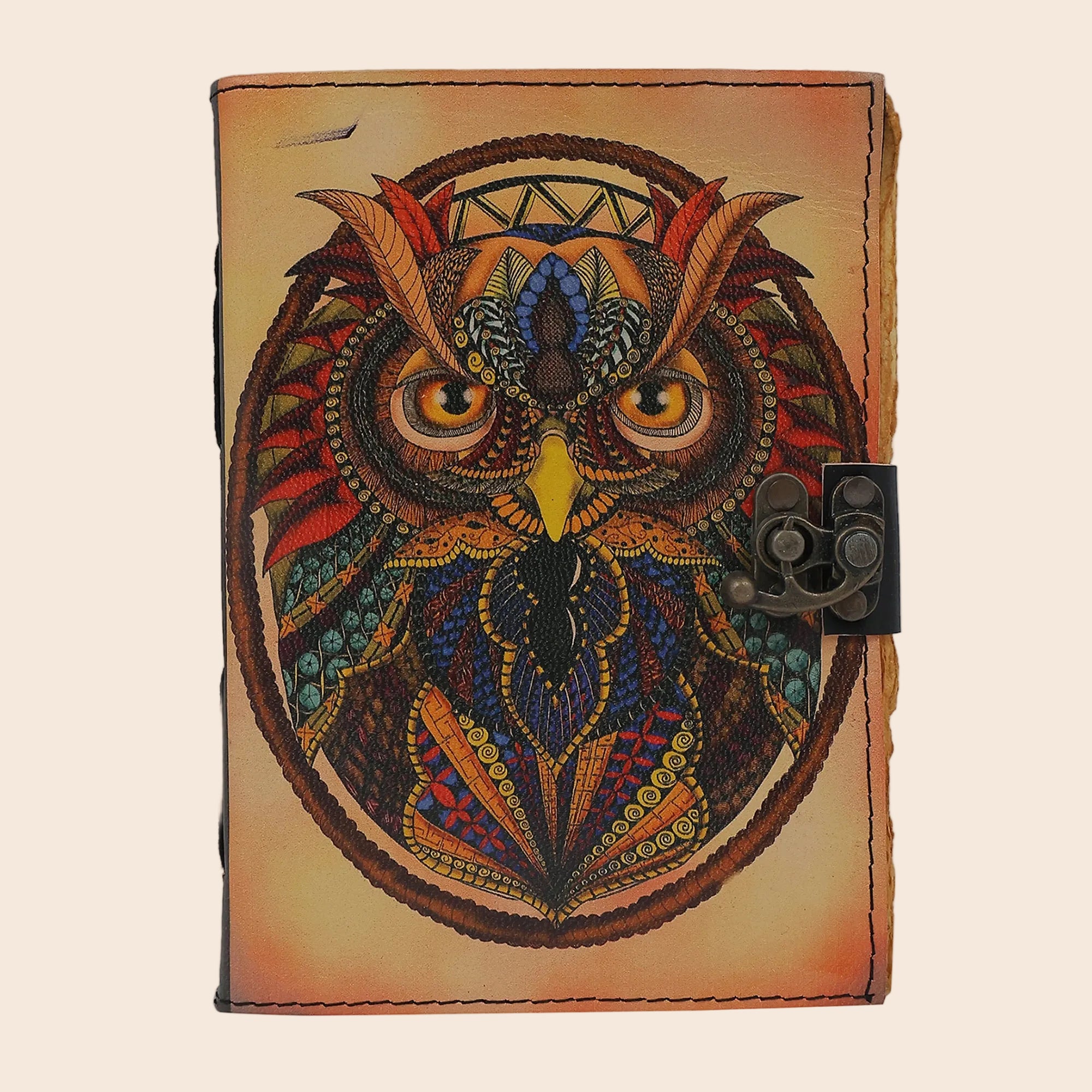 Owl Printed Leather Journal
