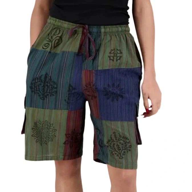 Striped Patchwork Shorts