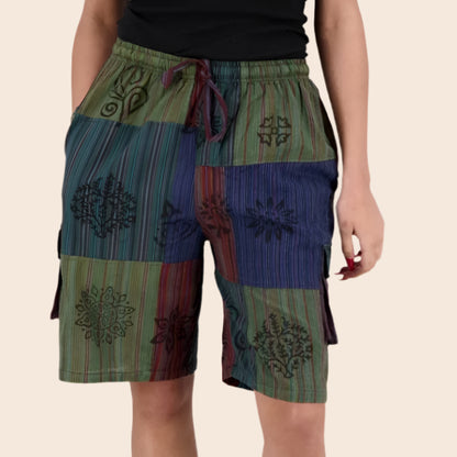 Striped Patchwork Shorts