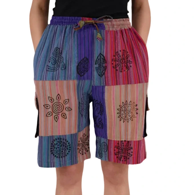 Striped Patchwork Shorts