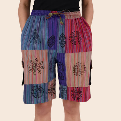 Striped Patchwork Shorts